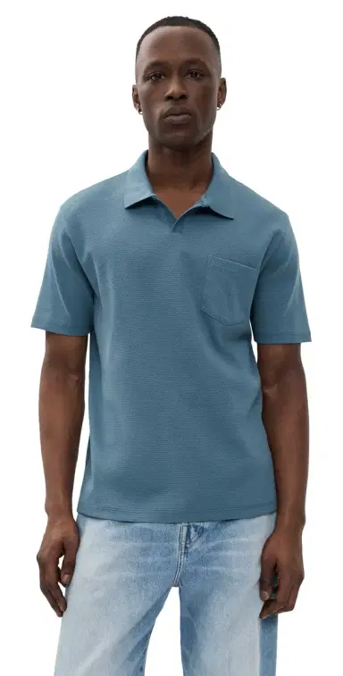 Vince Johnny Collar Shirt Uniform Blue | Thumbnail 1 Vince Johnny Collar Shirt Uniform Blue | Thumbnail 1