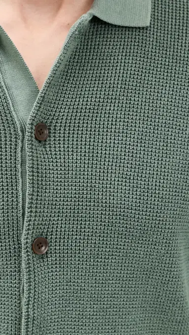 Faherty Short Sleeve unwashed Sweater Shirt Mountain Olive | Thumbnail 6 Faherty Short Sleeve unwashed Sweater Shirt Mountain Olive | Thumbnail 6