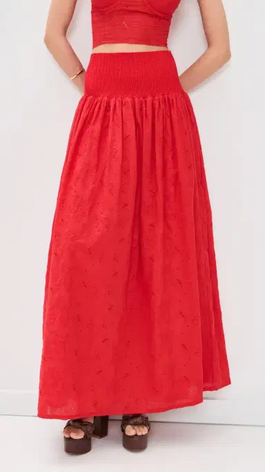 The Lulo Project The Drift Skirt Koel Eyelet Bird Red | Thumbnail 2 The Lulo Project The Drift Skirt Koel Eyelet Bird Red | Thumbnail 2