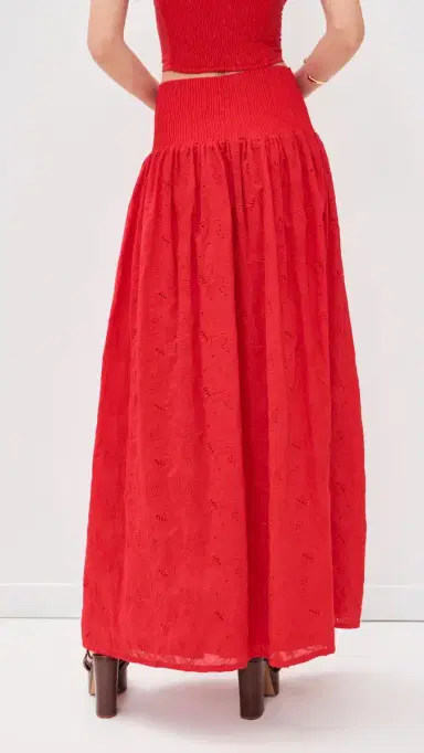 The Lulo Project The Drift Skirt Koel Eyelet Bird Red | Thumbnail 3 The Lulo Project The Drift Skirt Koel Eyelet Bird Red | Thumbnail 3