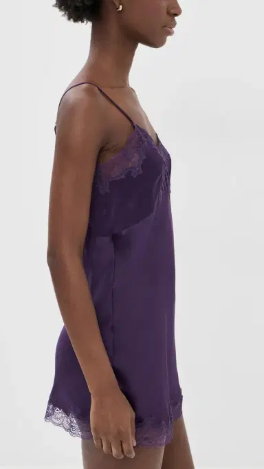 Only Hearts Silk Charmeuse Mini Slip Dress Plum | Thumbnail 4 Only Hearts Silk Charmeuse Mini Slip Dress Plum | Thumbnail 4