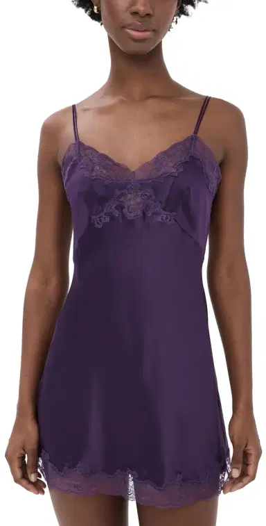 Only Hearts Silk Charmeuse Mini Slip Dress Plum | Thumbnail 1 Only Hearts Silk Charmeuse Mini Slip Dress Plum | Thumbnail 1