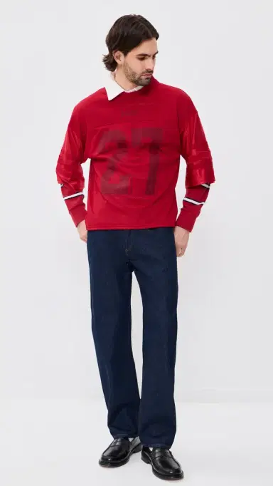 Rhude Lightning Football Jersey Red | Thumbnail 5 Rhude Lightning Football Jersey Red | Thumbnail 5