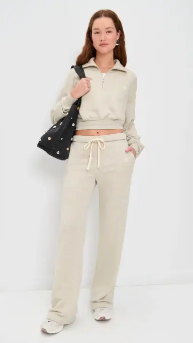 Éterne Oversized Wide Leg weatpants Heather Oatmeal | Thumbnail 5 Éterne Oversized Wide Leg weatpants Heather Oatmeal | Thumbnail 5
