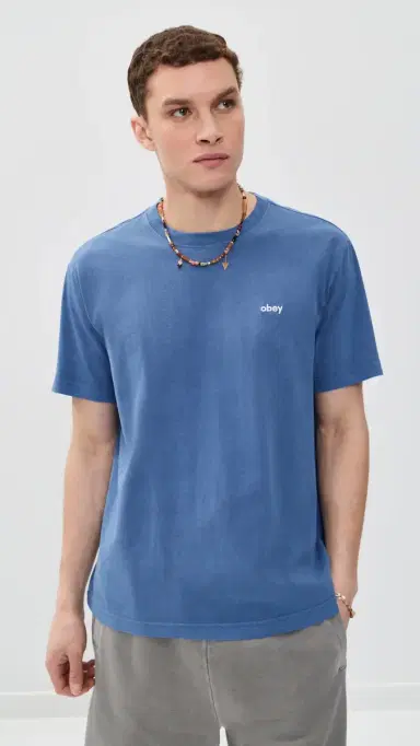 Obey Lowercase Pigment T-Shirt Pigment Electric Indigo M | Thumbnail 2 Obey Lowercase Pigment T-Shirt Pigment Electric Indigo M | Thumbnail 2
