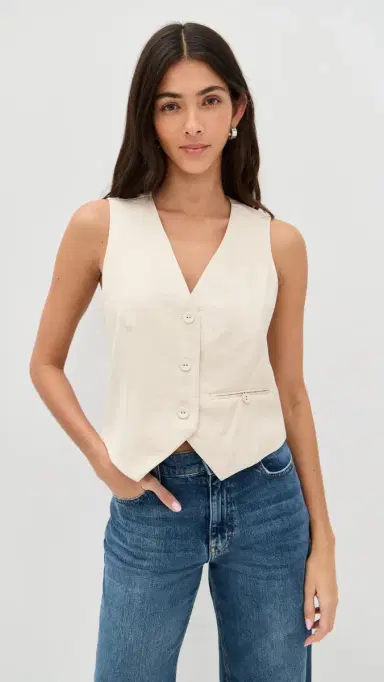LE BOP Simone Satin Vest Ivory 6 | Thumbnail 2 LE BOP Simone Satin Vest Ivory 6 | Thumbnail 2