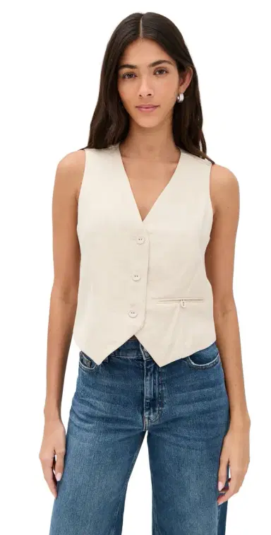 LE BOP Simone Satin Vest Ivory 6 | Thumbnail 1 LE BOP Simone Satin Vest Ivory 6 | Thumbnail 1