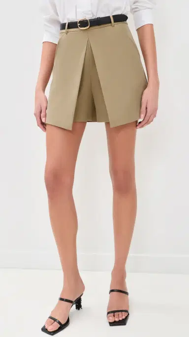 Self-Portrait Twill Skort Beige | Thumbnail 2 Self-Portrait Twill Skort Beige | Thumbnail 2