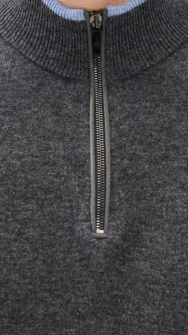 Greyson ebonack Cashmere Blend Quarter Zip Sweater Dark Grey Heather | Thumbnail 6 Greyson ebonack Cashmere Blend Quarter Zip Sweater Dark Grey Heather | Thumbnail 6