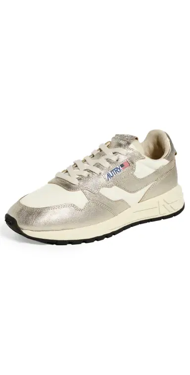 Autry Reelwind Low Sneakers Wht/Gold | Thumbnail 1 Autry Reelwind Low Sneakers Wht/Gold | Thumbnail 1
