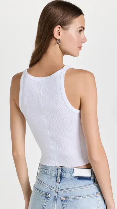 RE/DONE Cropped Ribbed Tank Optic White | Thumbnail 3 RE/DONE Cropped Ribbed Tank Optic White | Thumbnail 3