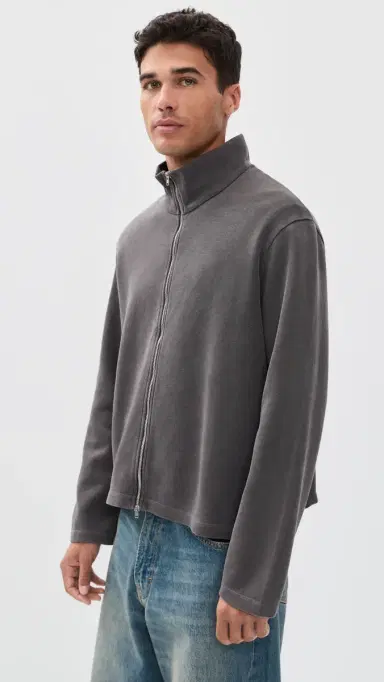 Our Legacy Shrunken Full Zip Sweater Worn Graphite Athletic Rib | Thumbnail 4 Our Legacy Shrunken Full Zip Sweater Worn Graphite Athletic Rib | Thumbnail 4