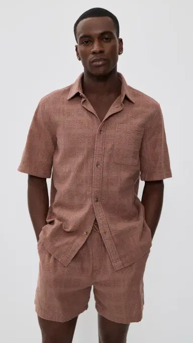 Les Deux Charlie Short Sleeve Shirt Cognac Red | Thumbnail 2 Les Deux Charlie Short Sleeve Shirt Cognac Red | Thumbnail 2