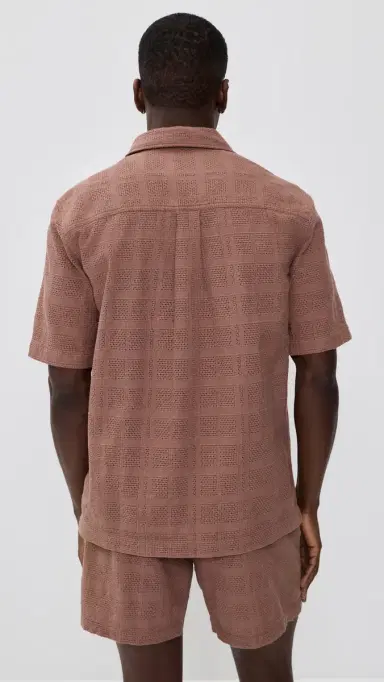 Les Deux Charlie Short Sleeve Shirt Cognac Red | Thumbnail 3 Les Deux Charlie Short Sleeve Shirt Cognac Red | Thumbnail 3