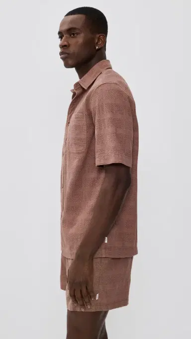 Les Deux Charlie Short Sleeve Shirt Cognac Red | Thumbnail 4 Les Deux Charlie Short Sleeve Shirt Cognac Red | Thumbnail 4
