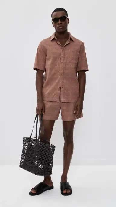 Les Deux Charlie Short Sleeve Shirt Cognac Red | Thumbnail 5 Les Deux Charlie Short Sleeve Shirt Cognac Red | Thumbnail 5