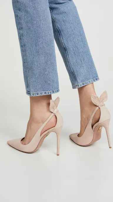 Aquazzura 105mm Bow Tie Pumps Honey | Thumbnail 3 Aquazzura 105mm Bow Tie Pumps Honey | Thumbnail 3