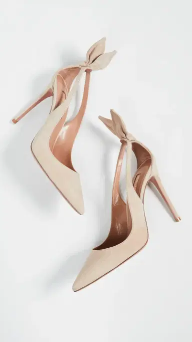 Aquazzura 105mm Bow Tie Pumps Honey | Thumbnail 5 Aquazzura 105mm Bow Tie Pumps Honey | Thumbnail 5