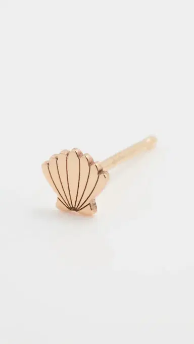 Zoë Chicco 14k Gold Single Itty Bitty Shell Stud Earring Yellow Gold One Size | Thumbnail 2 Zoë Chicco 14k Gold Single Itty Bitty Shell Stud Earring Yellow Gold One Size | Thumbnail 2