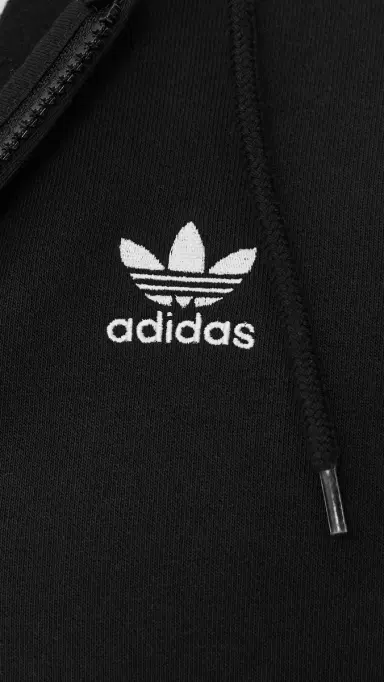 Adidas Trefoil Essentials Full Zip Hoodie Black M | Thumbnail 6 Adidas Trefoil Essentials Full Zip Hoodie Black M | Thumbnail 6