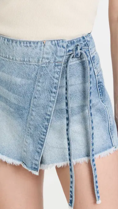 Free People Emmy Denim Skort Light Blue Wash 6 | Thumbnail 6 Free People Emmy Denim Skort Light Blue Wash 6 | Thumbnail 6