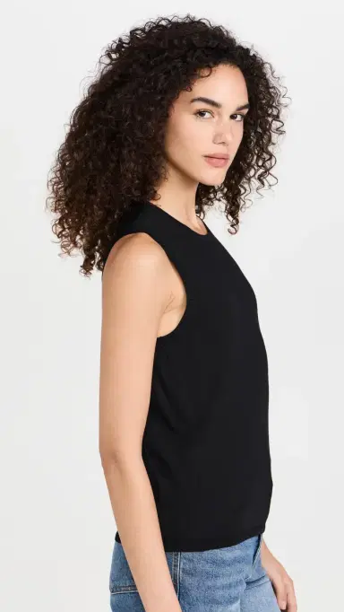Theory Crew Neck Shell Top Black S | Thumbnail 4 Theory Crew Neck Shell Top Black S | Thumbnail 4