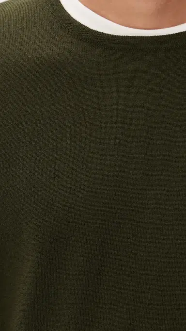 OFFICINE GÉNÉRALE Nina Crew Neck Merino Wool weater Olive | Thumbnail 6 OFFICINE GÉNÉRALE Nina Crew Neck Merino Wool weater Olive | Thumbnail 6