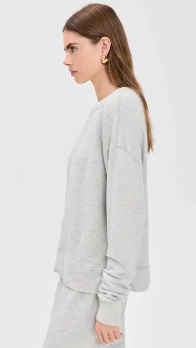 perfectwhitetee Tyler French Terry Pullover Sweatshirt Heather Grey | Thumbnail 4 perfectwhitetee Tyler French Terry Pullover Sweatshirt Heather Grey | Thumbnail 4