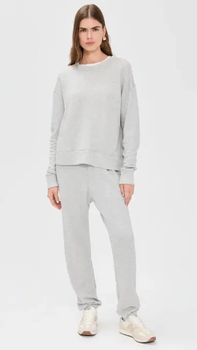 perfectwhitetee Tyler French Terry Pullover Sweatshirt Heather Grey | Thumbnail 5 perfectwhitetee Tyler French Terry Pullover Sweatshirt Heather Grey | Thumbnail 5
