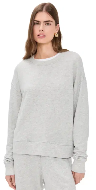 perfectwhitetee Tyler French Terry Pullover Sweatshirt Heather Grey | Thumbnail 1 perfectwhitetee Tyler French Terry Pullover Sweatshirt Heather Grey | Thumbnail 1
