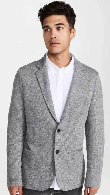 Faherty Inlet Knit Blazer Medium Grey Melange L | Thumbnail 2 Faherty Inlet Knit Blazer Medium Grey Melange L | Thumbnail 2