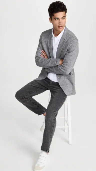 Faherty Inlet Knit Blazer Medium Grey Melange L | Thumbnail 5 Faherty Inlet Knit Blazer Medium Grey Melange L | Thumbnail 5