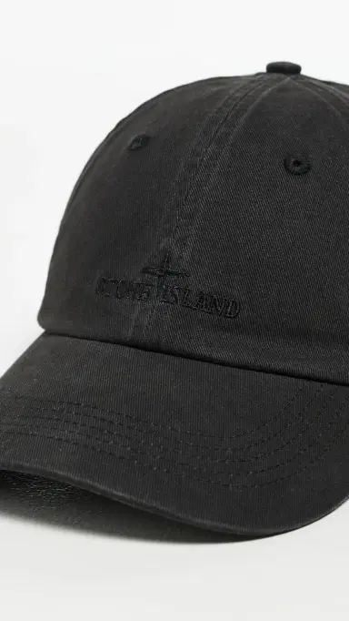 Stone Island Brushed Cotton Baseball Cap Black One Size | Thumbnail 4 Stone Island Brushed Cotton Baseball Cap Black One Size | Thumbnail 4