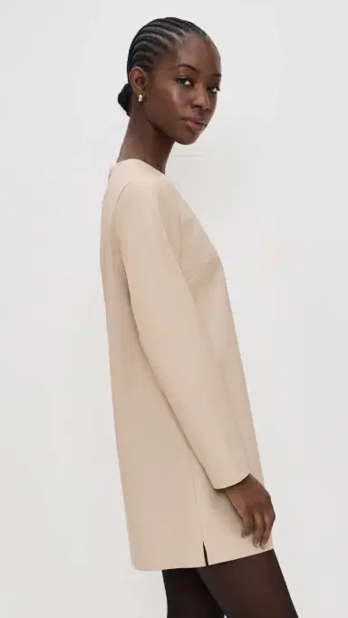 LE BOP Ophelia Faux Leather Mini Dress Sand | Thumbnail 4 LE BOP Ophelia Faux Leather Mini Dress Sand | Thumbnail 4