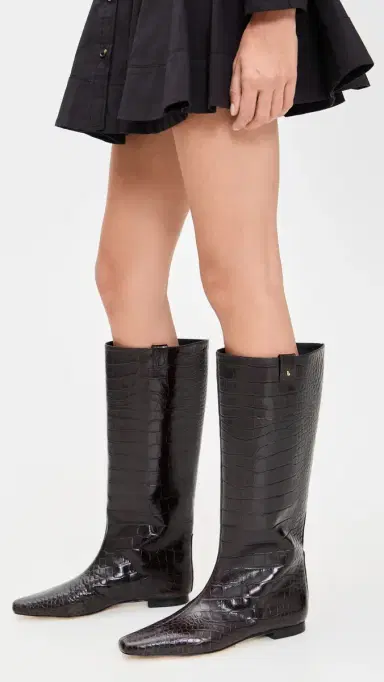 Larroudé Alexis Flat Boots Dark 8 | Thumbnail 3 Larroudé Alexis Flat Boots Dark 8 | Thumbnail 3