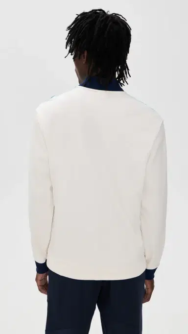 Adidas Golf Originals 3-Stripe 1/4 Zip Chalk White/Night Indigo | Thumbnail 3 Adidas Golf Originals 3-Stripe 1/4 Zip Chalk White/Night Indigo | Thumbnail 3