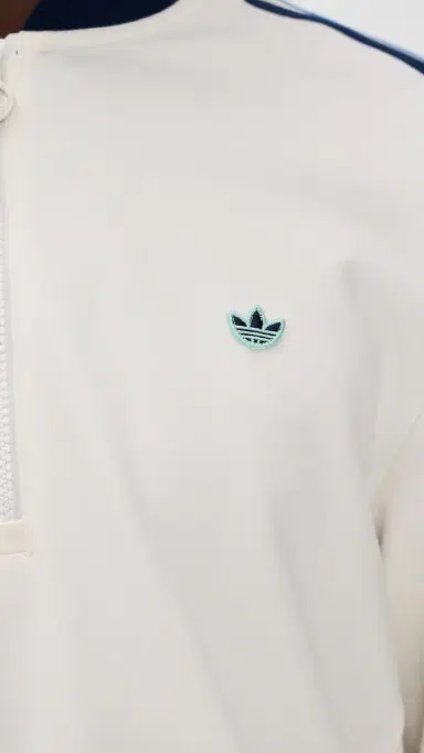 Adidas Golf Originals 3-Stripe 1/4 Zip Chalk White/Night Indigo | Thumbnail 6 Adidas Golf Originals 3-Stripe 1/4 Zip Chalk White/Night Indigo | Thumbnail 6