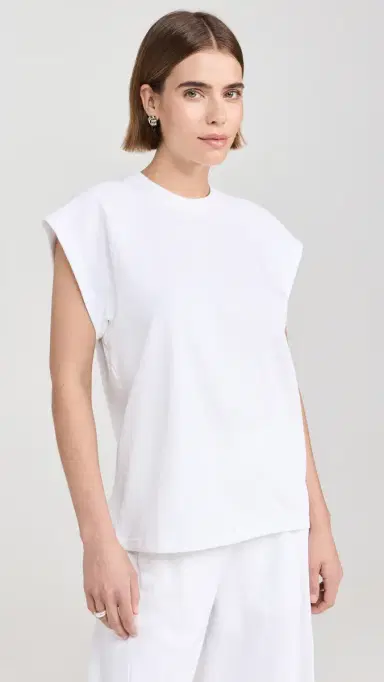 Tibi ummer weatshirting Sleeveless Easy Top White | Thumbnail 2 Tibi ummer weatshirting Sleeveless Easy Top White | Thumbnail 2