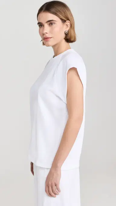 Tibi ummer weatshirting Sleeveless Easy Top White | Thumbnail 4 Tibi ummer weatshirting Sleeveless Easy Top White | Thumbnail 4