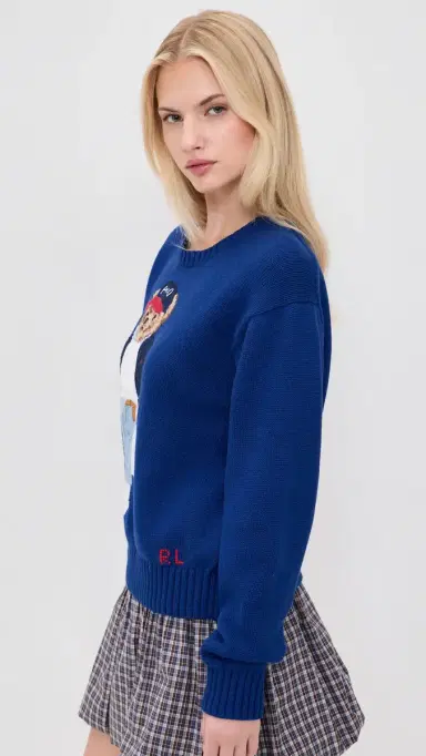 Polo Ralph Lauren Cotton Bear Pullover Sporting Royal L | Thumbnail 4 Polo Ralph Lauren Cotton Bear Pullover Sporting Royal L | Thumbnail 4