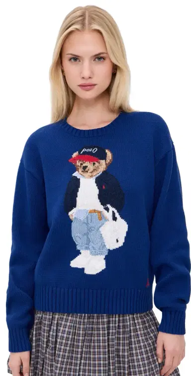 Polo Ralph Lauren Cotton Bear Pullover Sporting Royal L | Thumbnail 1 Polo Ralph Lauren Cotton Bear Pullover Sporting Royal L | Thumbnail 1