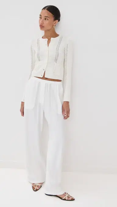 Sablyn Charlotte Slim Crewneck Cardigan Gardenia | Thumbnail 5 Sablyn Charlotte Slim Crewneck Cardigan Gardenia | Thumbnail 5