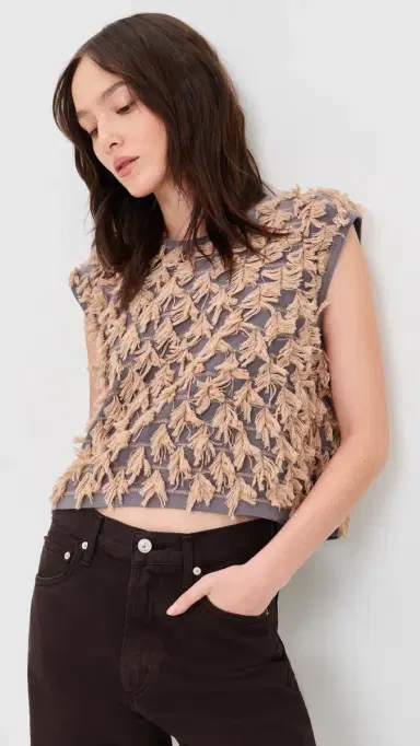 Rachel Comey Hazlitt Fringe Top Dusty Mauve/Blush M | Thumbnail 2 Rachel Comey Hazlitt Fringe Top Dusty Mauve/Blush M | Thumbnail 2