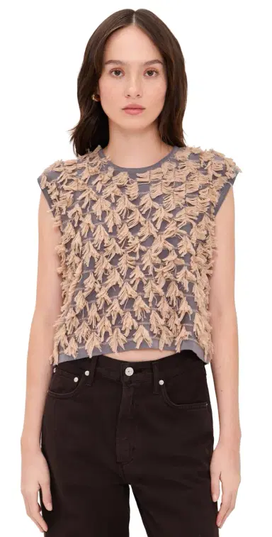Rachel Comey Hazlitt Fringe Top Dusty Mauve/Blush M | Thumbnail 1 Rachel Comey Hazlitt Fringe Top Dusty Mauve/Blush M | Thumbnail 1