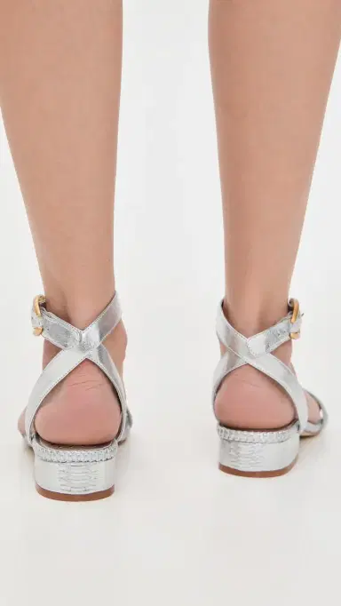 Larroudé Verona Flat Sandals Silver | Thumbnail 5 Larroudé Verona Flat Sandals Silver | Thumbnail 5