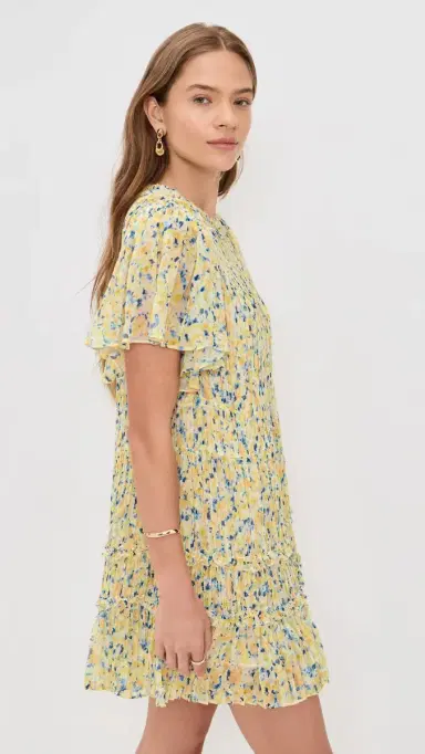 Ulla Johnson Ryla Silk Mini Dress Daffodil | Thumbnail 4 Ulla Johnson Ryla Silk Mini Dress Daffodil | Thumbnail 4