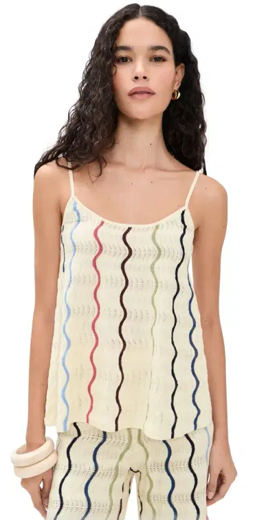 Tanya Taylor Gigi Knit Tank Cream Multi | Thumbnail 1 Tanya Taylor Gigi Knit Tank Cream Multi | Thumbnail 1