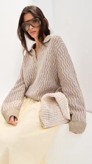 LE BOP Lizzie Oversized Polo Sand | Thumbnail 2 LE BOP Lizzie Oversized Polo Sand | Thumbnail 2