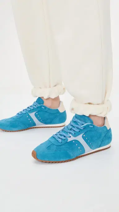 Larroudé Stella Sneakers Azure Suede 6 | Thumbnail 3 Larroudé Stella Sneakers Azure Suede 6 | Thumbnail 3