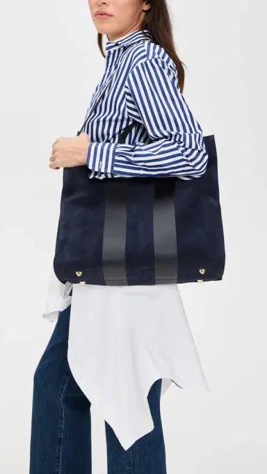 Clare V. Simple Tote Navy One Size | Thumbnail 3 Clare V. Simple Tote Navy One Size | Thumbnail 3